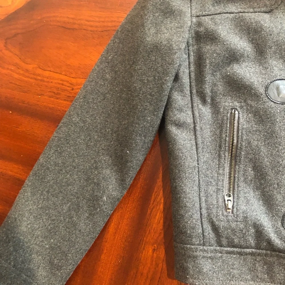 Gap Kids gray hooded coat faux fur hood warm winter‎ jacket Size X-large